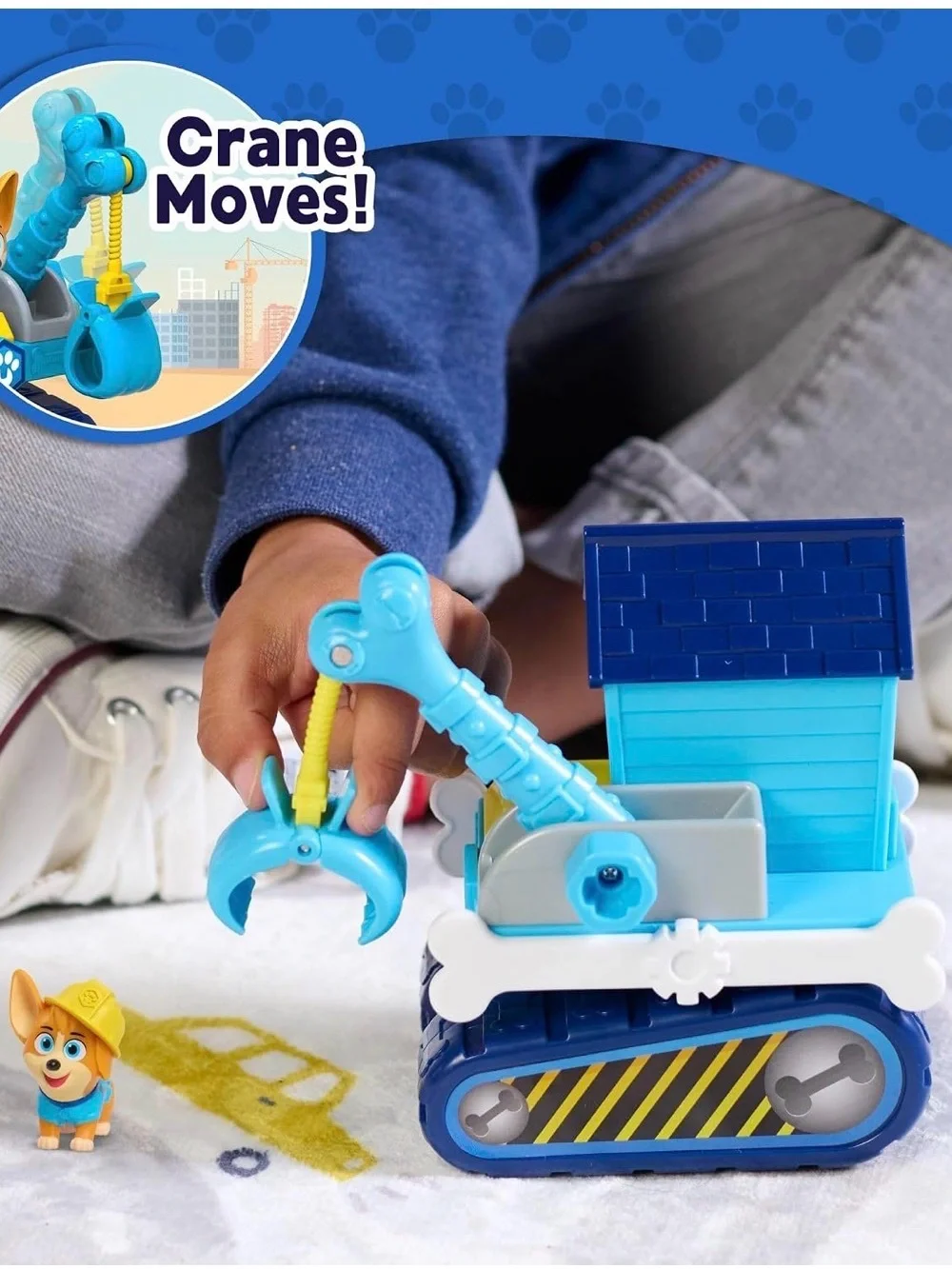 Disney Junior Pupstruction Phinny’s Crane 3-piece Figure and Vehicle Set. Blue